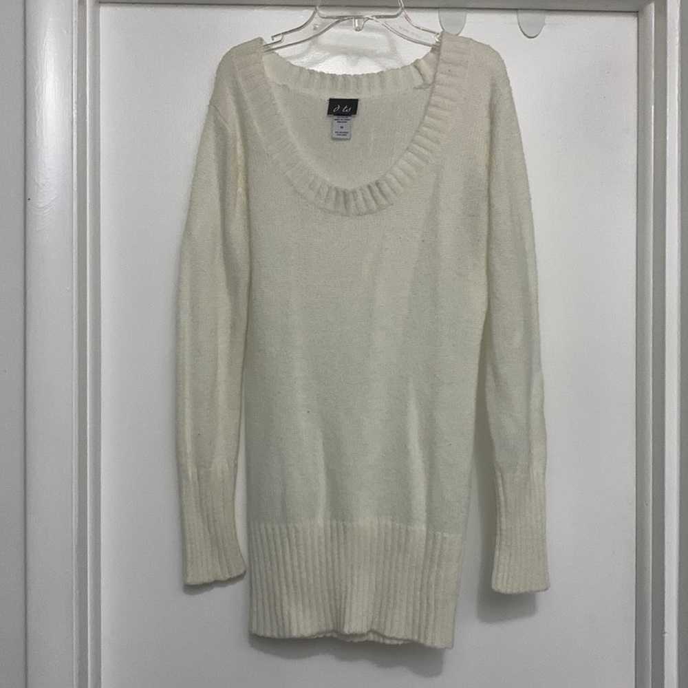 Dots long length off white sweater